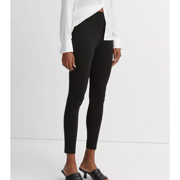 VINCE Women's Black Leggings Pants Size Small NWT Cropped Ponte Knit - Picture 1 of 10